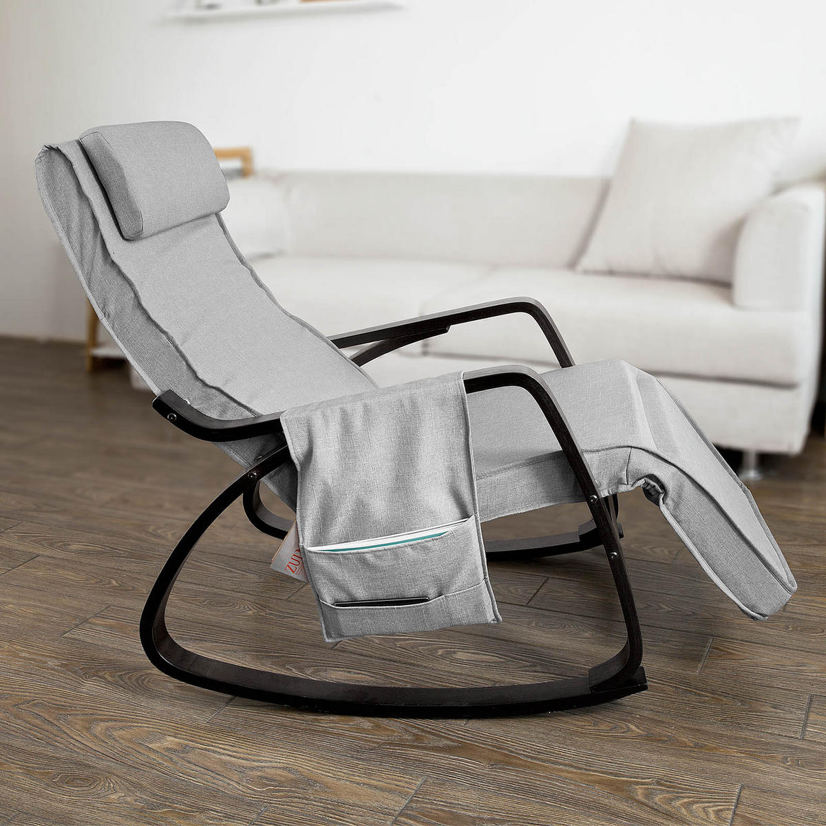 SCHAUKELSTUHL Grau - Grau, Holz/Textil (66/92/80cm) - SoBuy