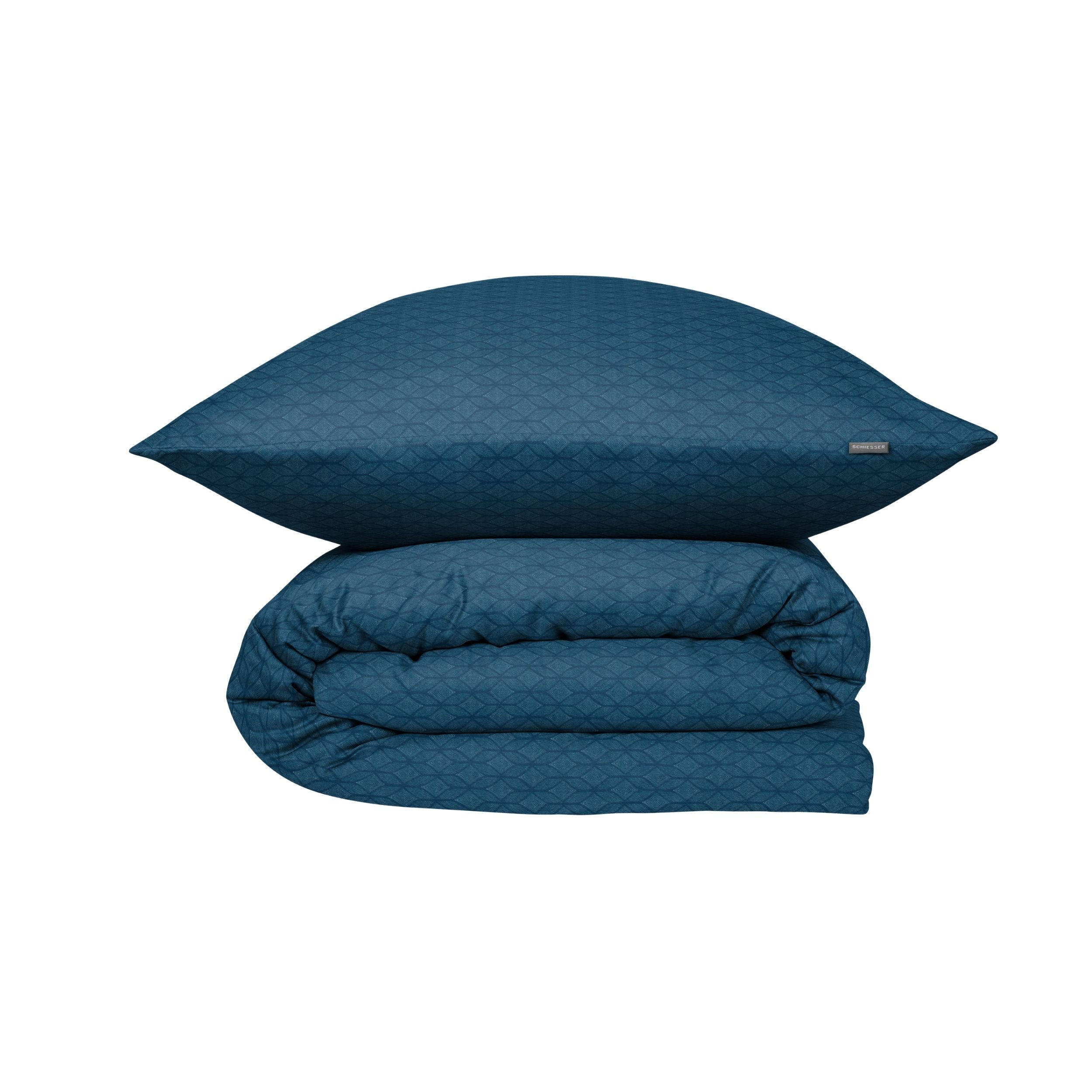 BETTWÄSCHESET Dotted Diamond - Feinbiber - 2-teilig - 135x200 cm - Petrol - Petrol, Textil (135/200cm) - SCHIESSER