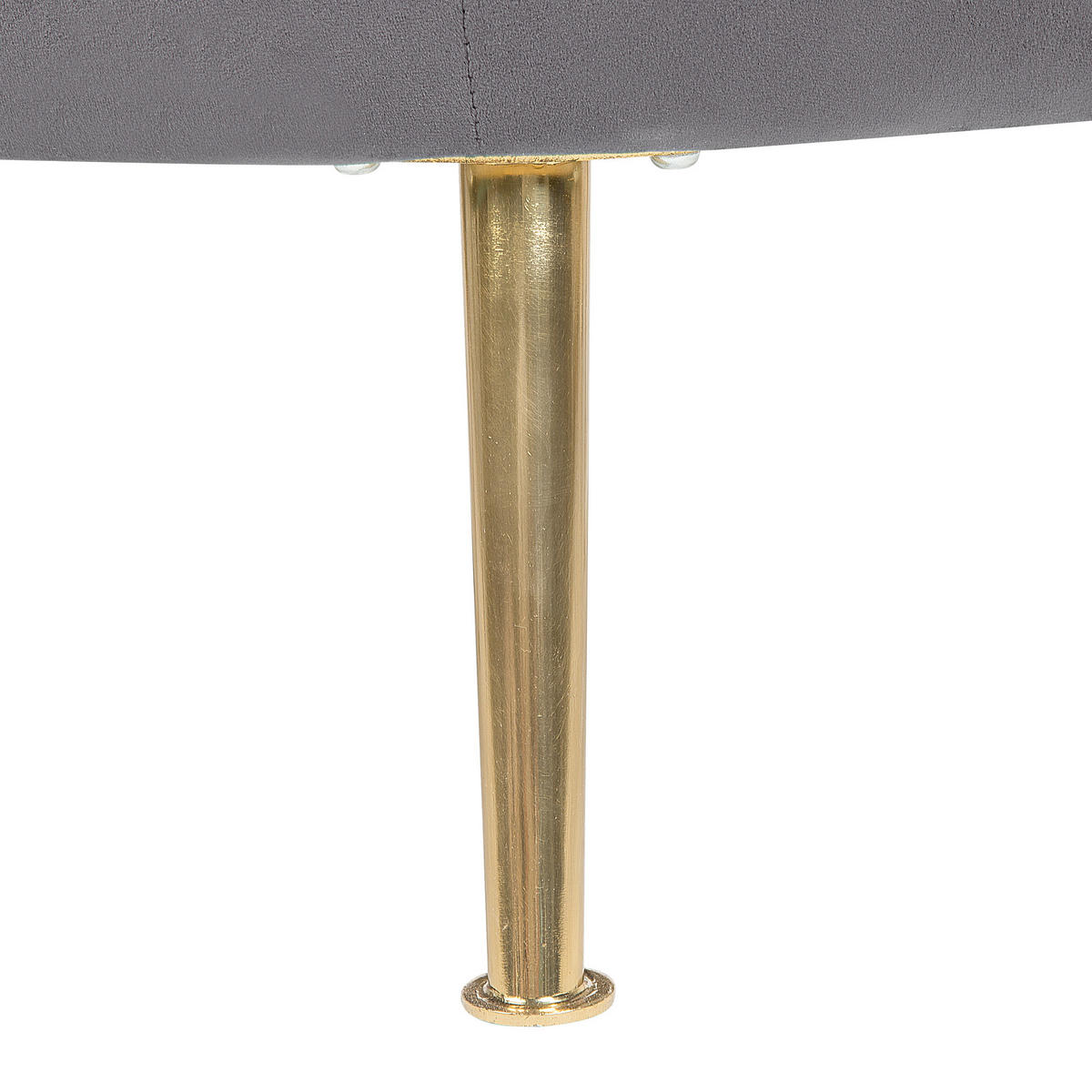 SESSEL Samtstoff grau Langa - Goldfarben/Grau, Textil (80/81/76cm) - Beliani