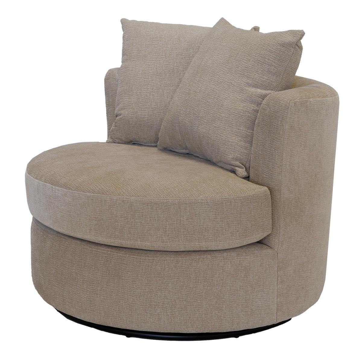 DREHSESSEL rund aus Stoff, taupe - Taupe, Textil (93/84/88cm) - Giga Meubel