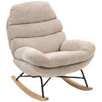 SESSEL 80/103/91 cm, gepolstert mit 13 cm Schaum, Kufenbasis aus Stahl und Kautschukholz, Cremeweiß - Creme, Kunststoff (80/91/103cm) - Redom