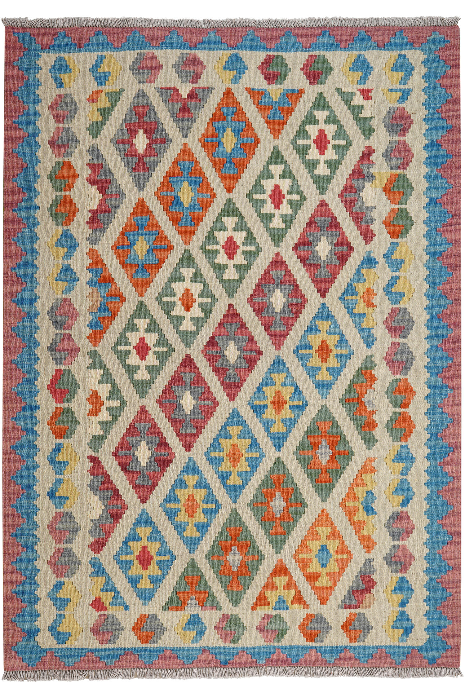 HANDWEBTEPPICH Kelim Gashgai Beige 179/126 cm - Beige, Textil (126/179cm) - Looma