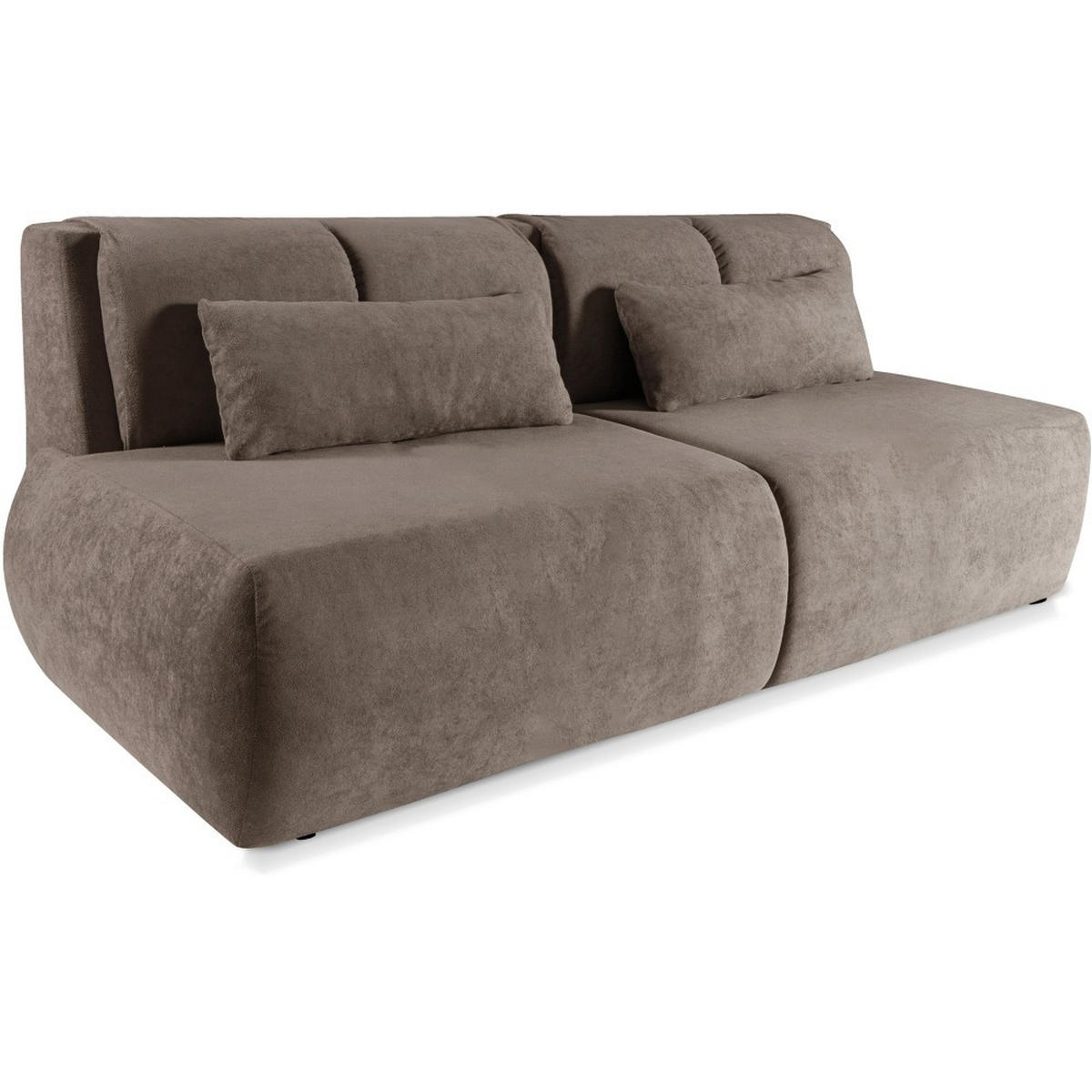 SCHLAFSOFA 3-Sitzer Trevi mit Schlaffunktion, Braun - Schwarz/Braun, Textil (206/82/91cm) - Beautysofa