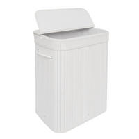 KÔŠ na prádlo - biela, drevo/textil (30/40/60cm) - Relaxdays