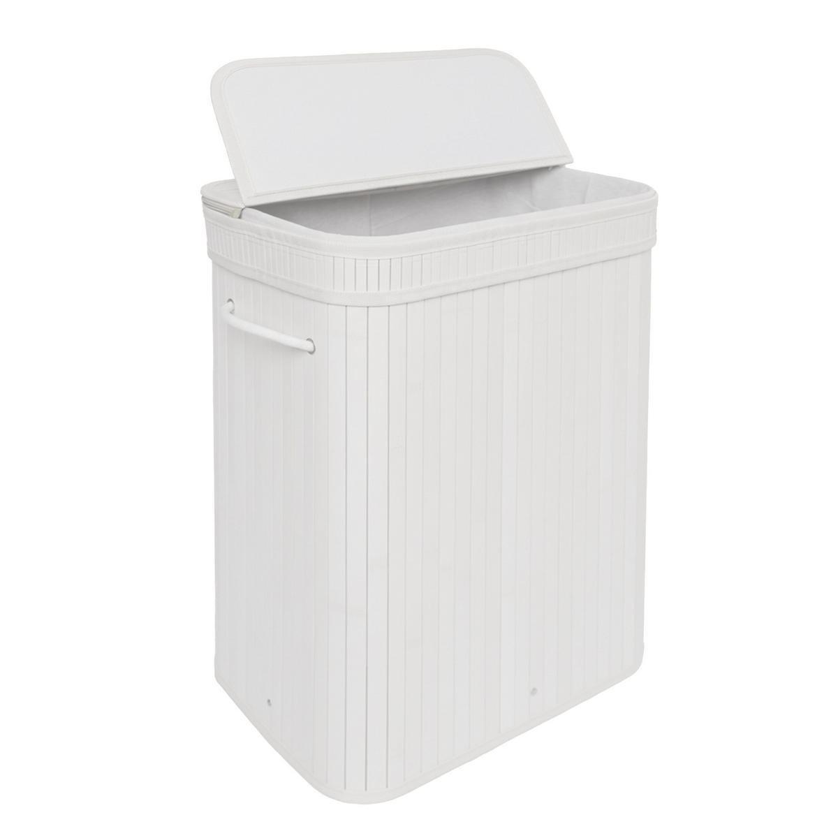 KÔŠ na prádlo - biela, drevo/textil (30/40/60cm) - Relaxdays