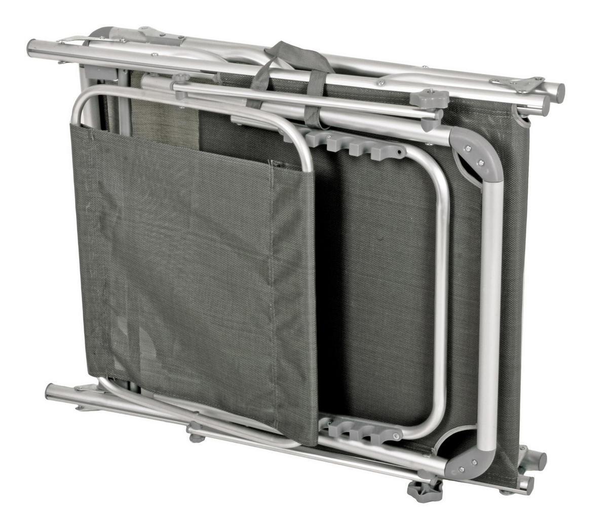 SONNENLIEGE Cairo Verstellbar Grau Gartenliege mit Dach - Grau, Kunststoff (61/30/190cm) - DELUKE