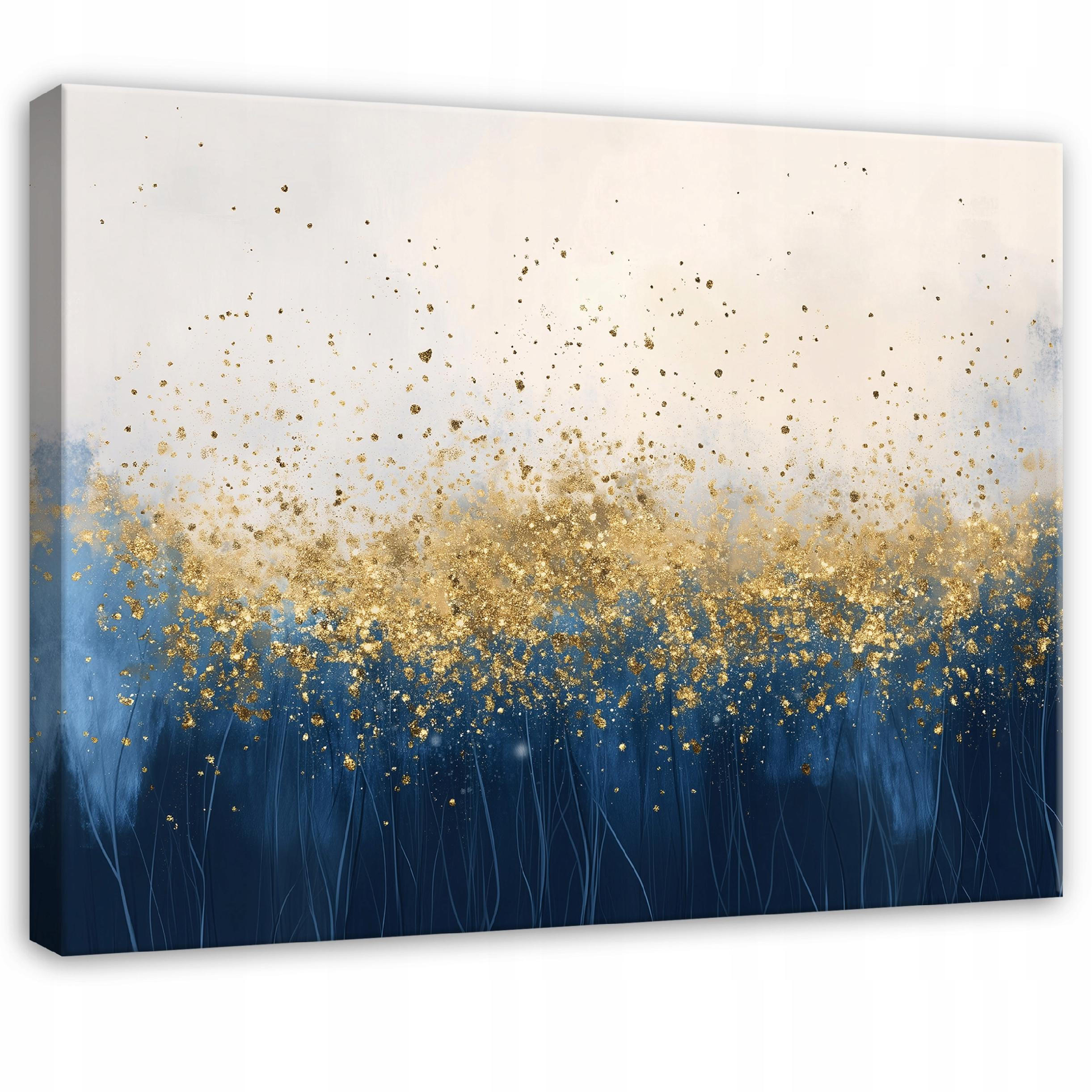 LEINWANDBILD Abstrakt Glamour Gold Modern 100x70 - Multicolor, Holzwerkstoff (100/70cm) - Wallarena