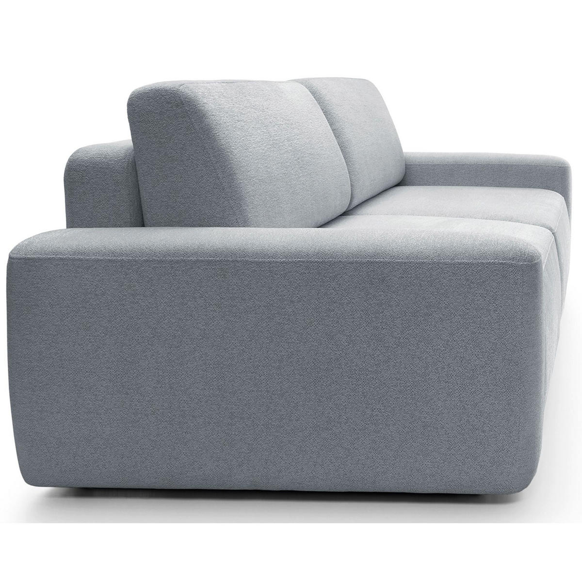 3-SITZER SOFA Baleo Hellgrau Chenille-Bezug - Hellgrau/Schwarz, Kunststoff/Textil (257/82/105cm) - Selsey