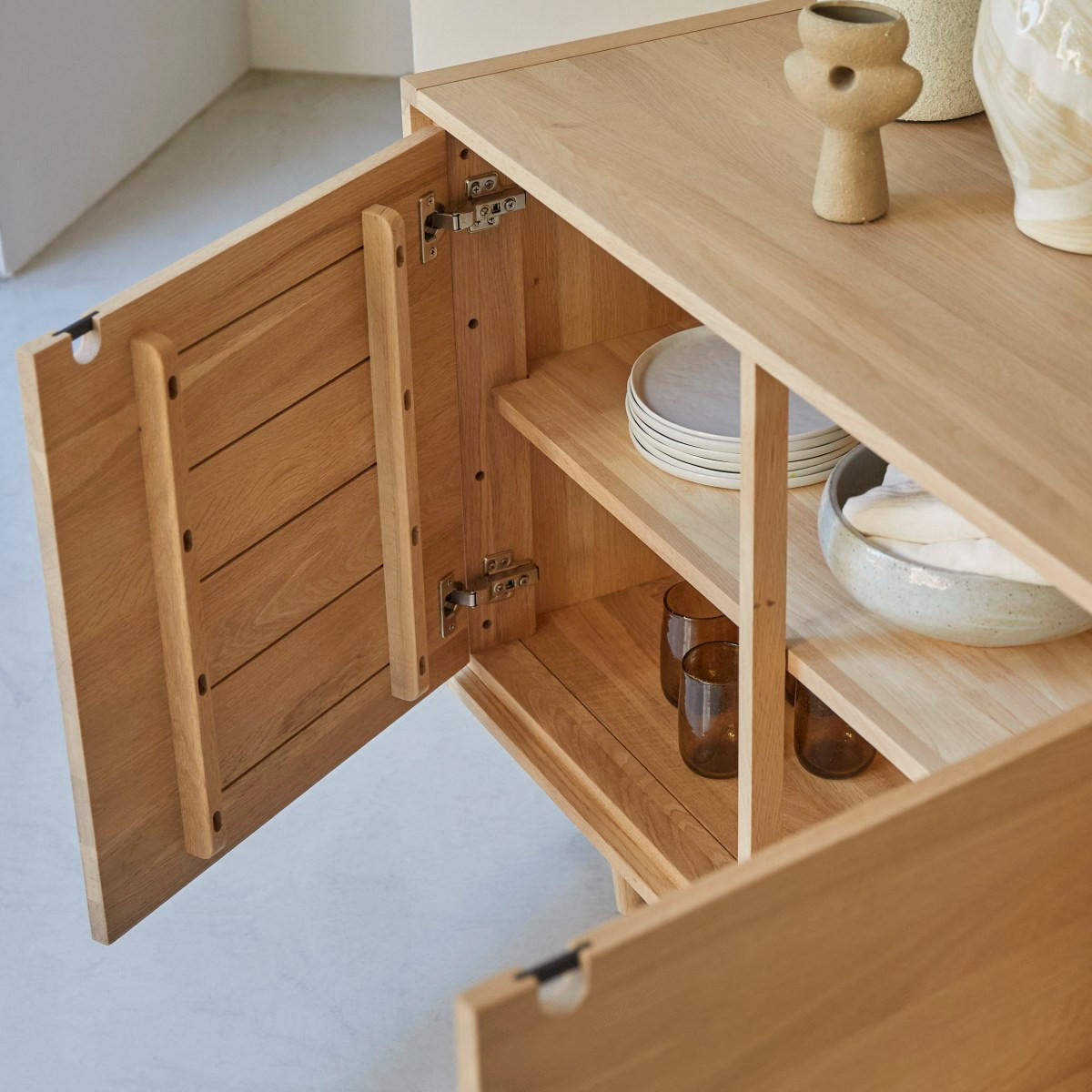 SIDEBOARD Jonàk Natur aus Eiche - Naturfarben, Holz (145/76/45cm) - Tikamoon