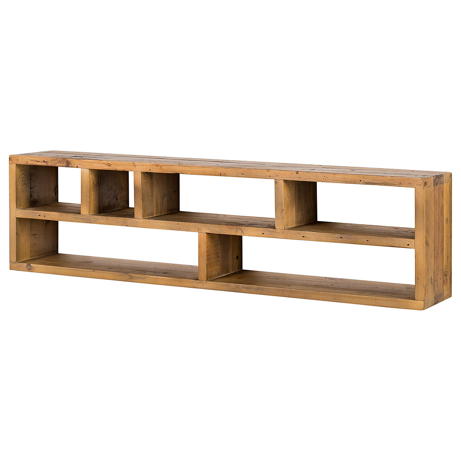 WANDREGAL 6 Fächern - Pinie massiv - Braun, Holz (100/26/16cm) - home24