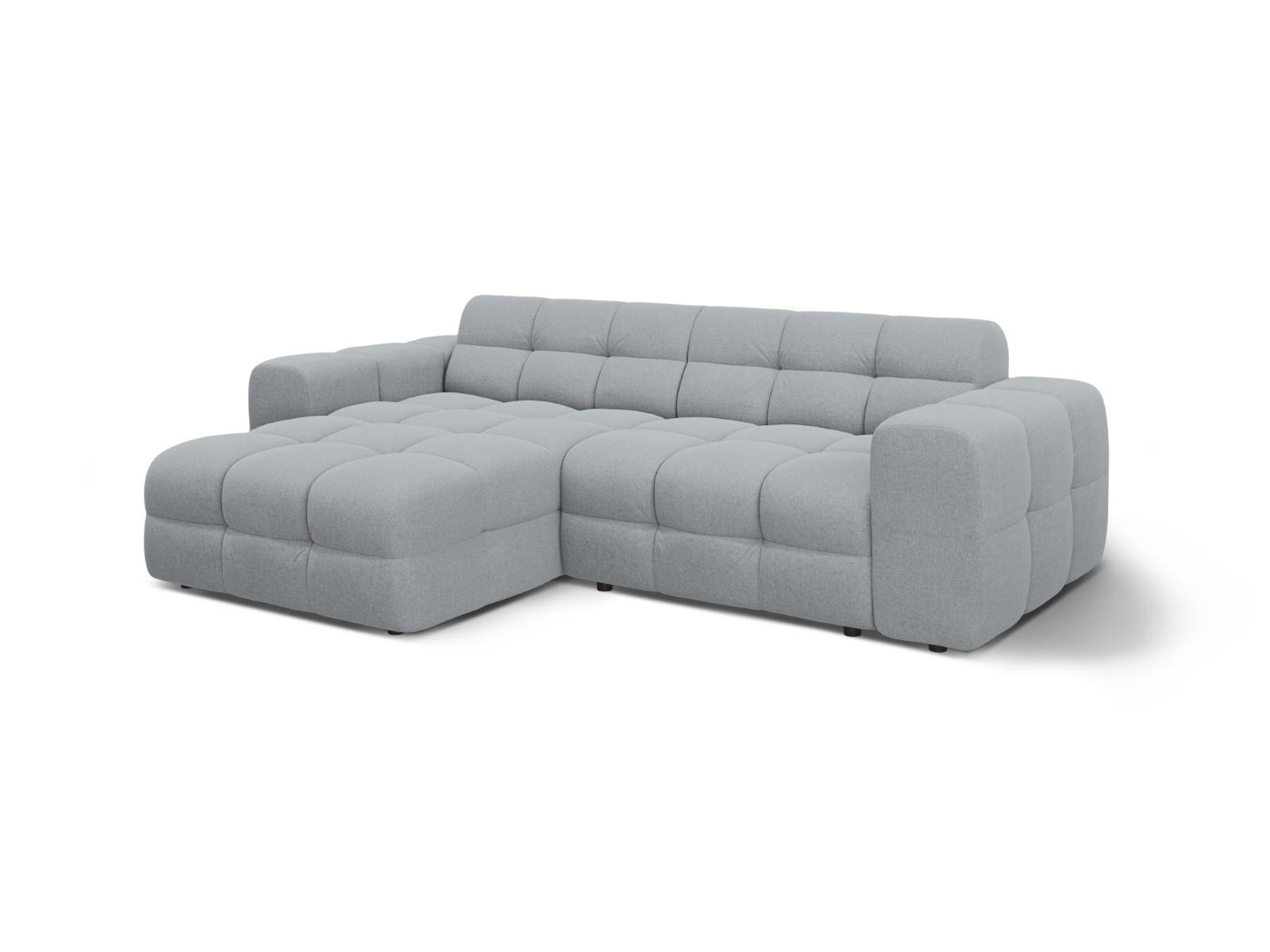ECKSOFA links Kendal aus strukturiertem Stoff platin 4 Sitzplätze - Platinfarben, Textil (173/256cm) - Micadoni