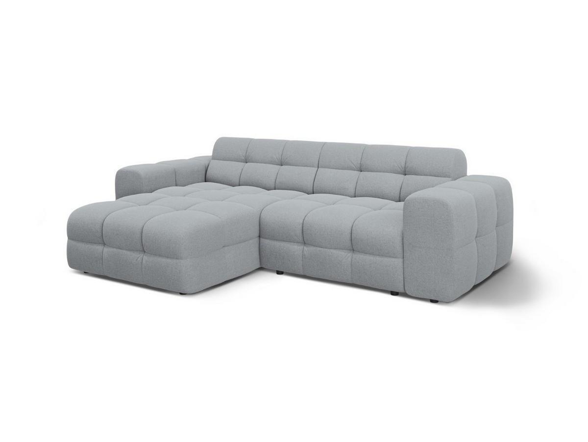 ECKSOFA links Kendal aus strukturiertem Stoff platin 4 Sitzplätze - Platinfarben, Textil (173/256cm) - Micadoni