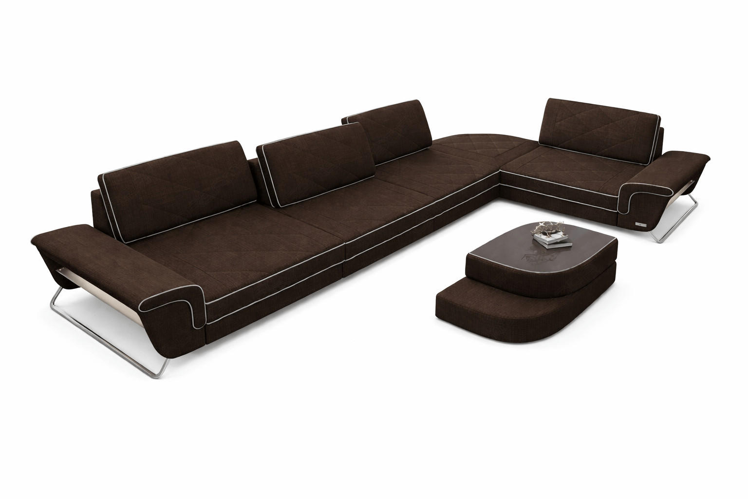 XXXLutz Ecksofa Braun 456x89x243 cm