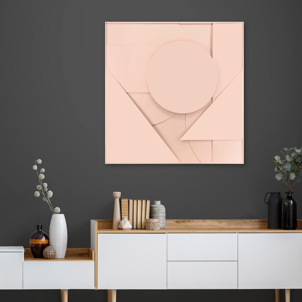 LEINWANDBILD - 80x80cm - Rosa - Pink, Wellpappe (80/1cm) - Art for the Home