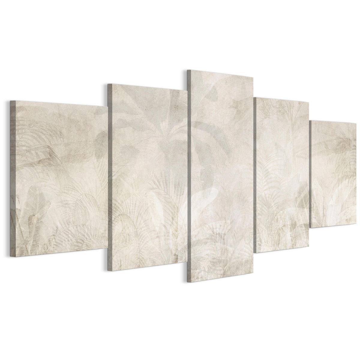 LEINWANDBILD Blätter 5-tlg. 200x100 cm - Multicolor, Holz (200/100cm) - LUMASOUL