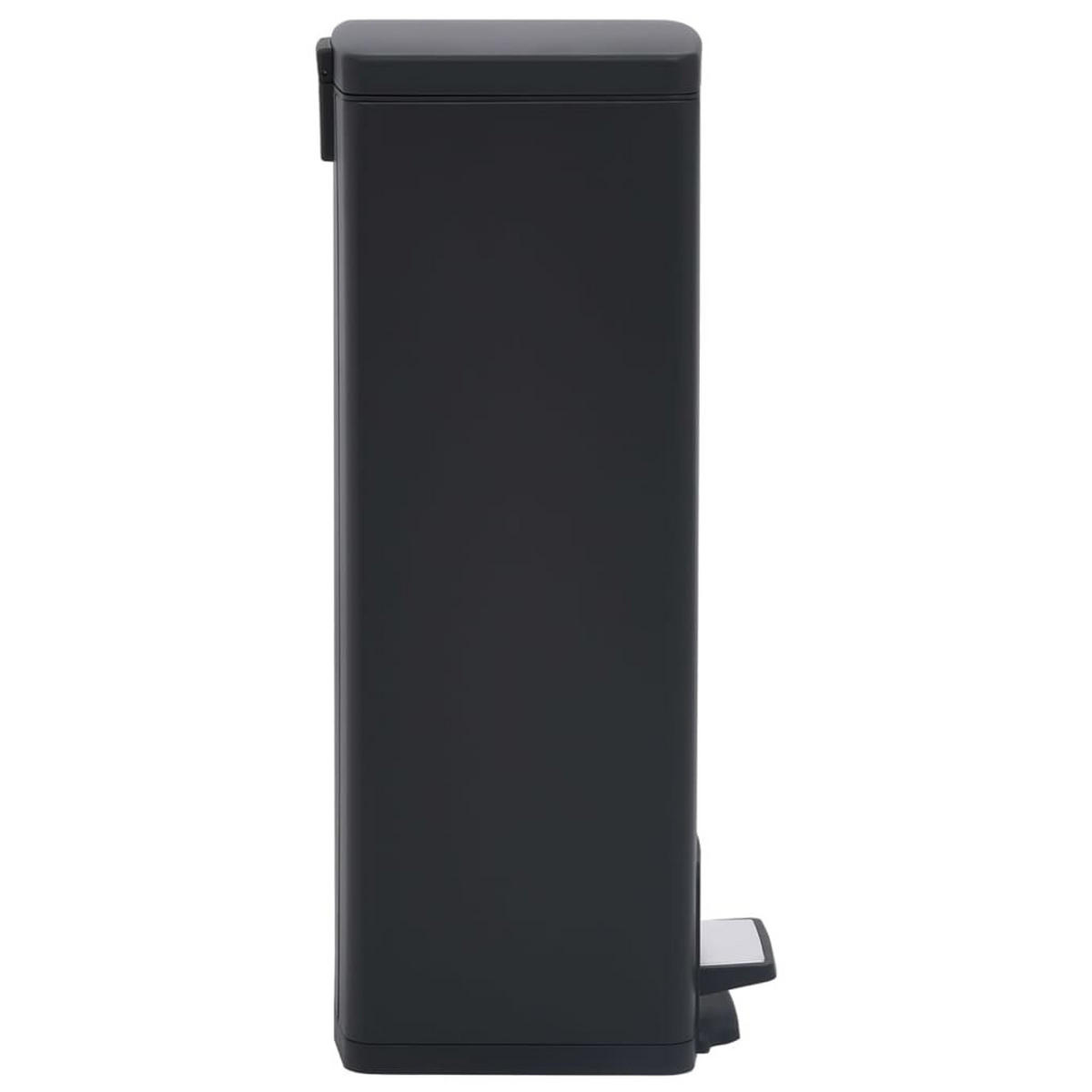 MÜLLEIMER mit Fußpedal 30L Stahl Schwarz - Schwarz, Metall (31/71/31cm) - DELUKE