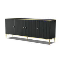 KOMMODE Schwarz, Gold 182/73/40 - Schwarz, Holzwerkstoff (182/73/40cm) - RAUMHIRSCH FURNITURE