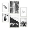 POSTER Set Mit 6 Schwarzweiß Berg Wandbild A3 & A4 Weißer Rahmen - Weiß, Papier (29/3cm) - Nacnic