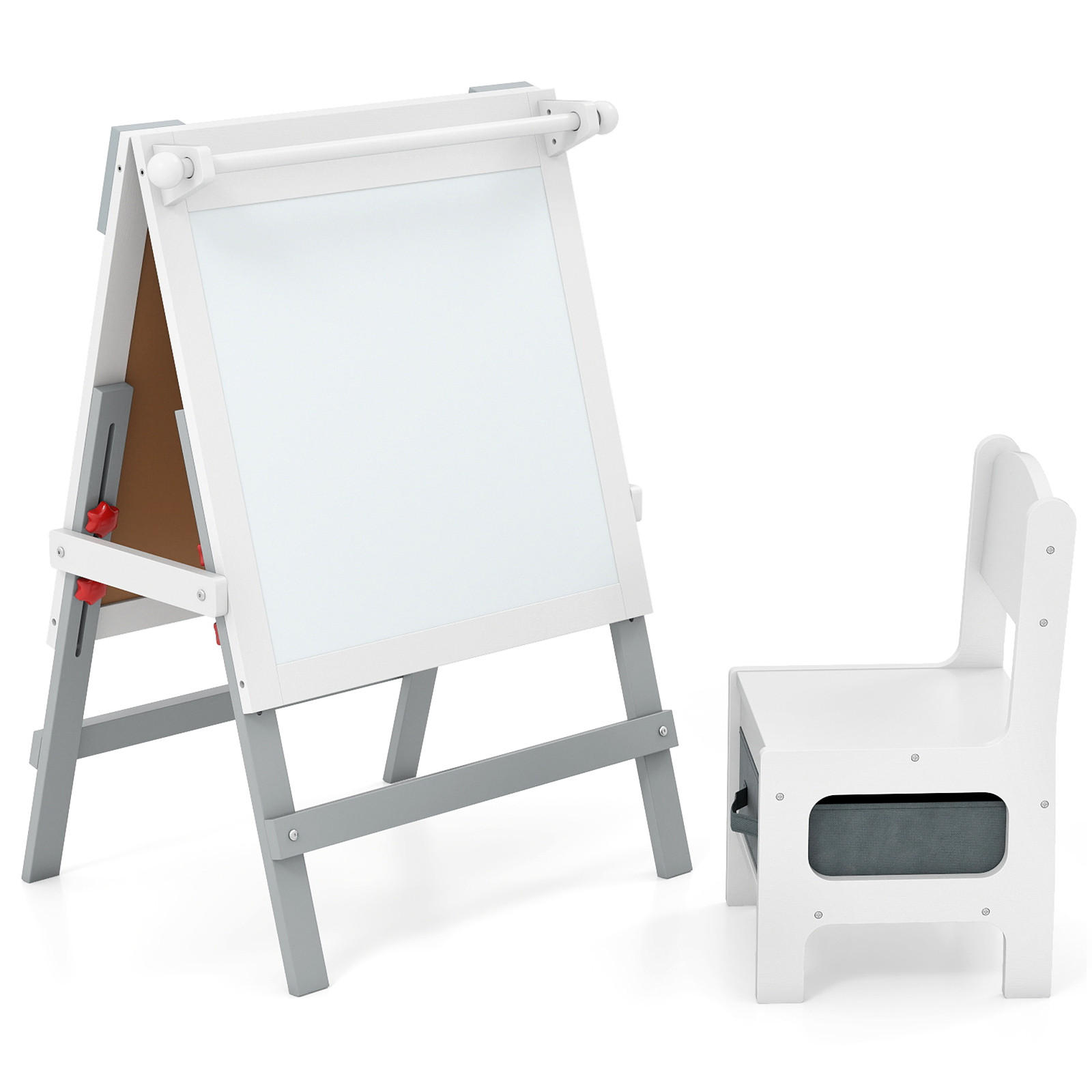 Costway Kinderspieltisch Grau 55x75x48 cm