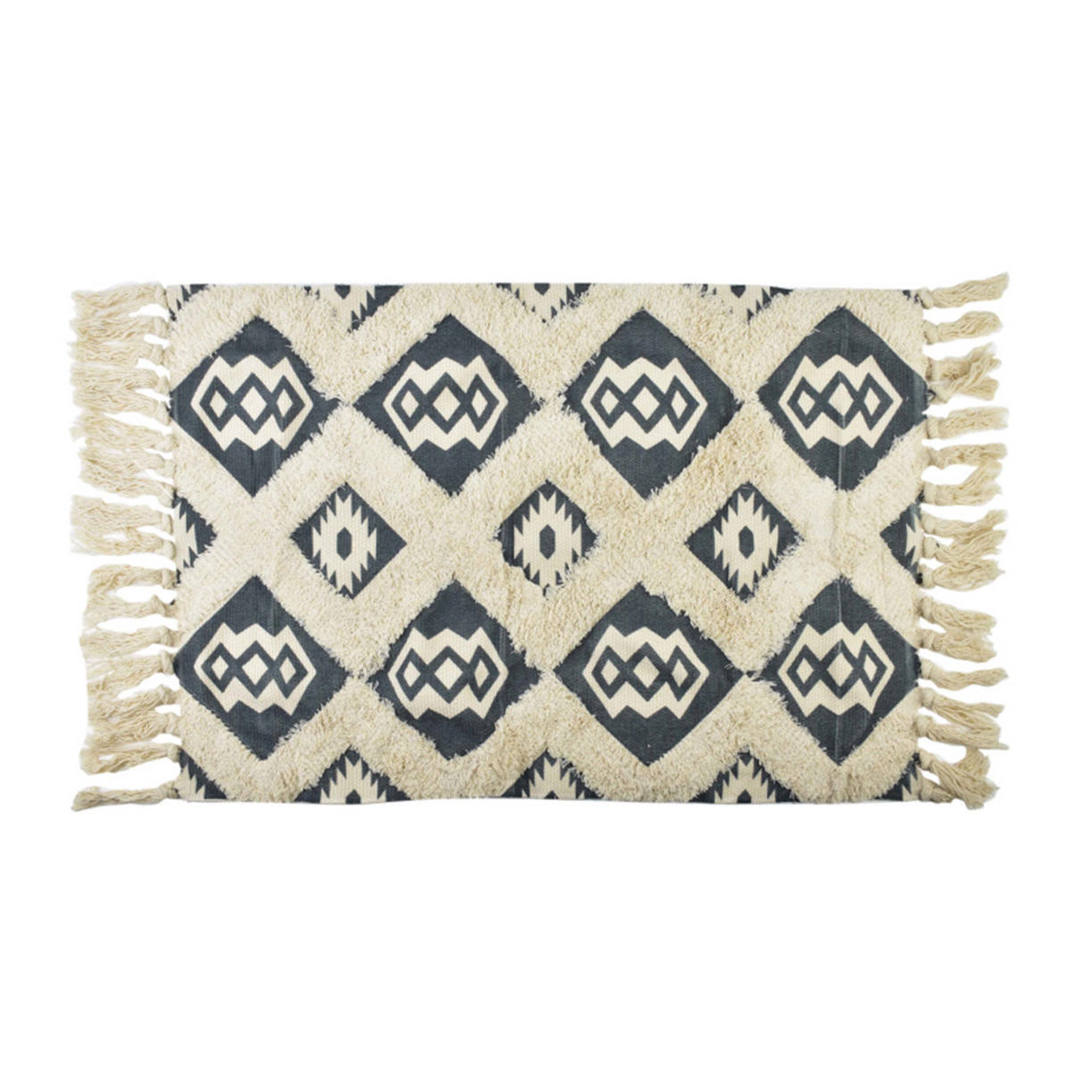 TEPPICH Boho Grau 90/60/2 cm Textilien - Grau, Textil (60/90cm) - Mondex