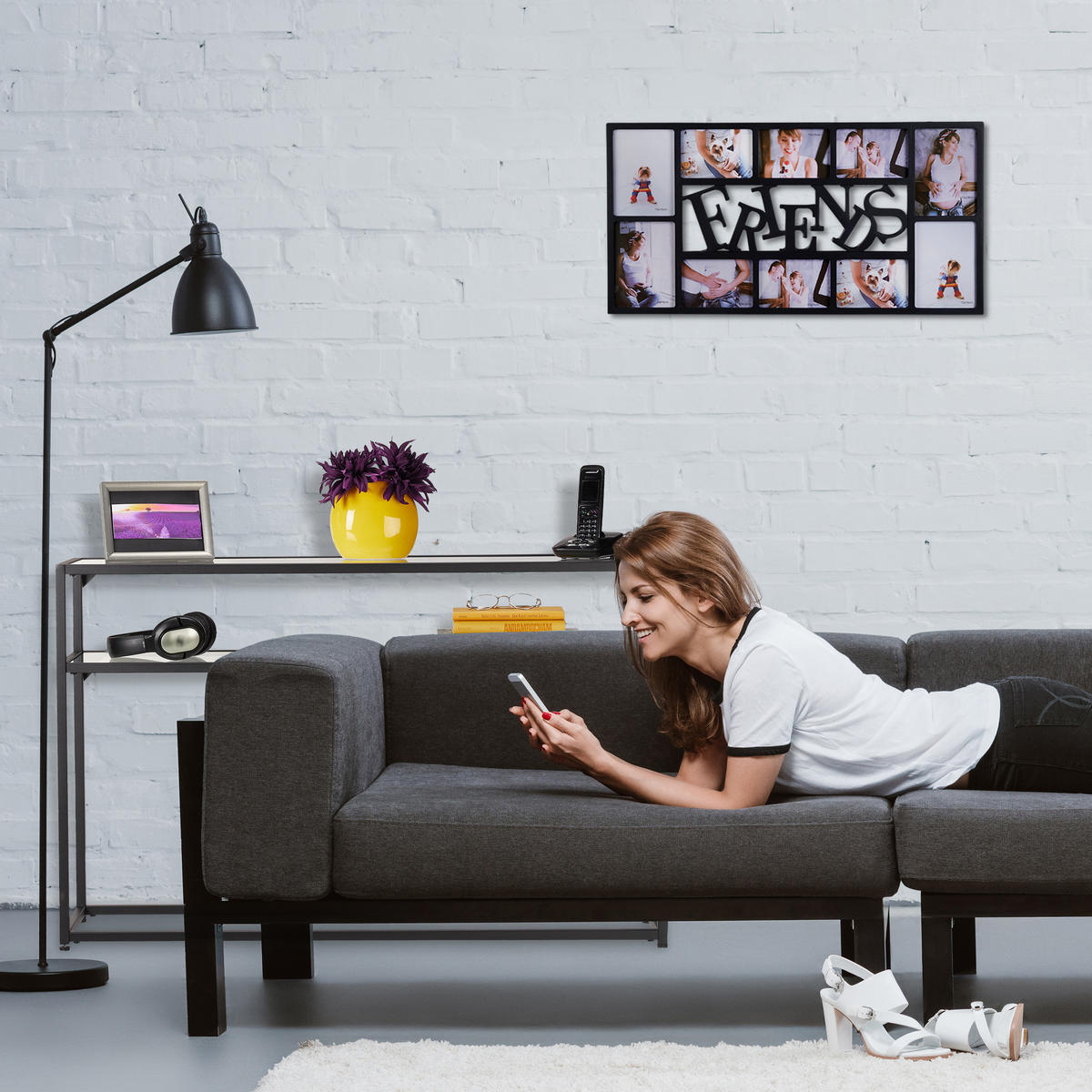 KONSOLENTISCH - Multicolor, Glas/Metall (30/110/70cm) - Relaxdays