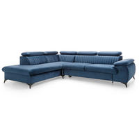 ECKSOFA 275 cm mit verstellbaren Kopfstützen Xanto L, Links, Blau - Blau, Holz (275/221cm) - Emporius