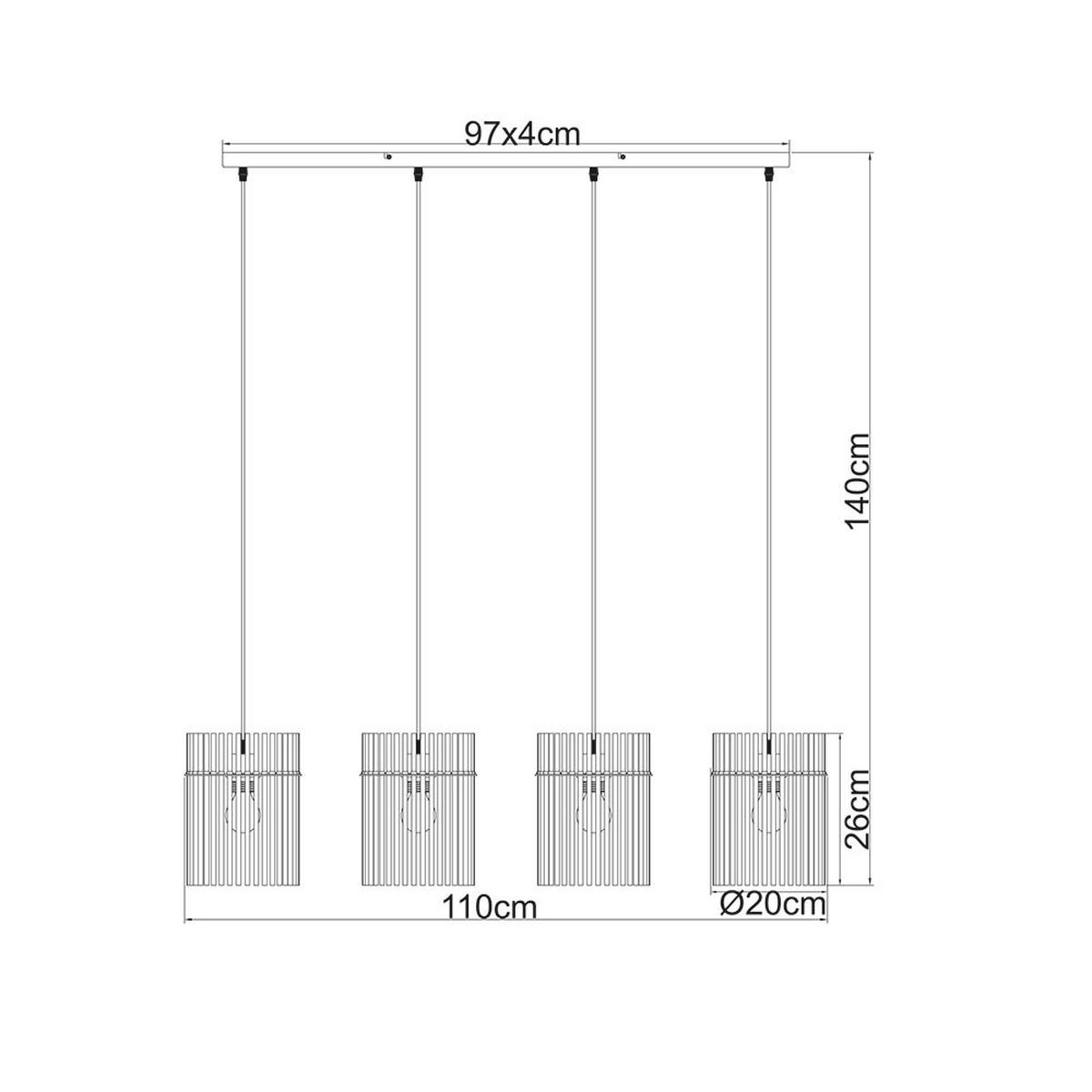 HÄNGELEUCHTE Gorley LED Metall, sandfarben, Glasstäbe - Bernsteinfarben, Glas (110/20/140cm) - Globo Lighting