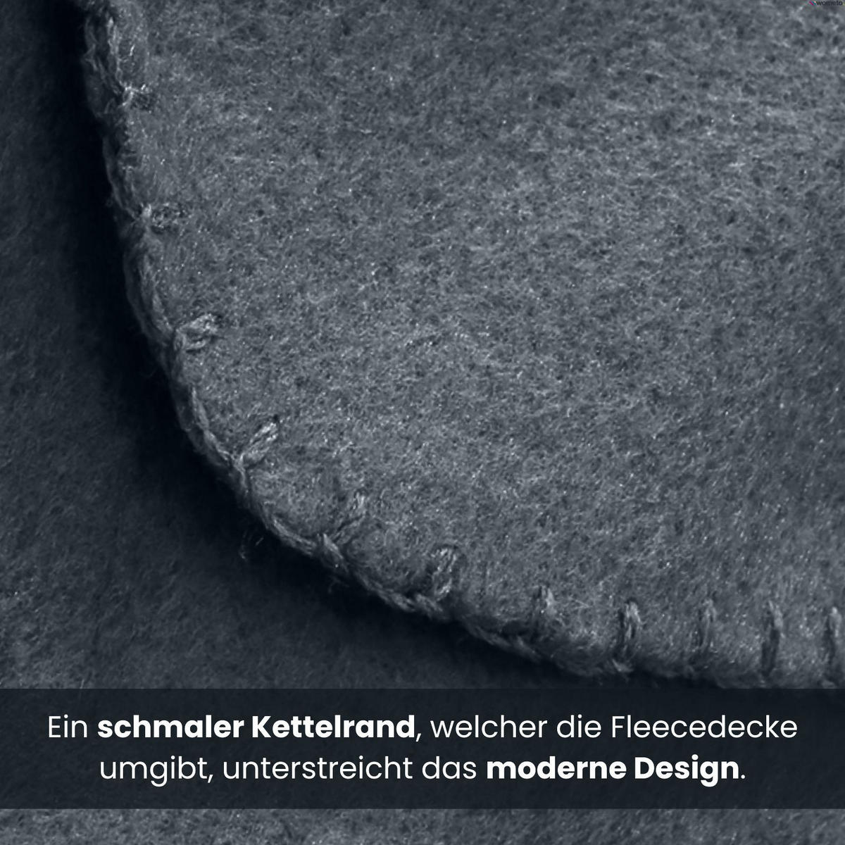 FLEECEDECKE 2er Set dunkelgrau 130/160 cm Kettelrand Anti-Pilling - Dunkelgrau, Textil (130/160cm) - wometo