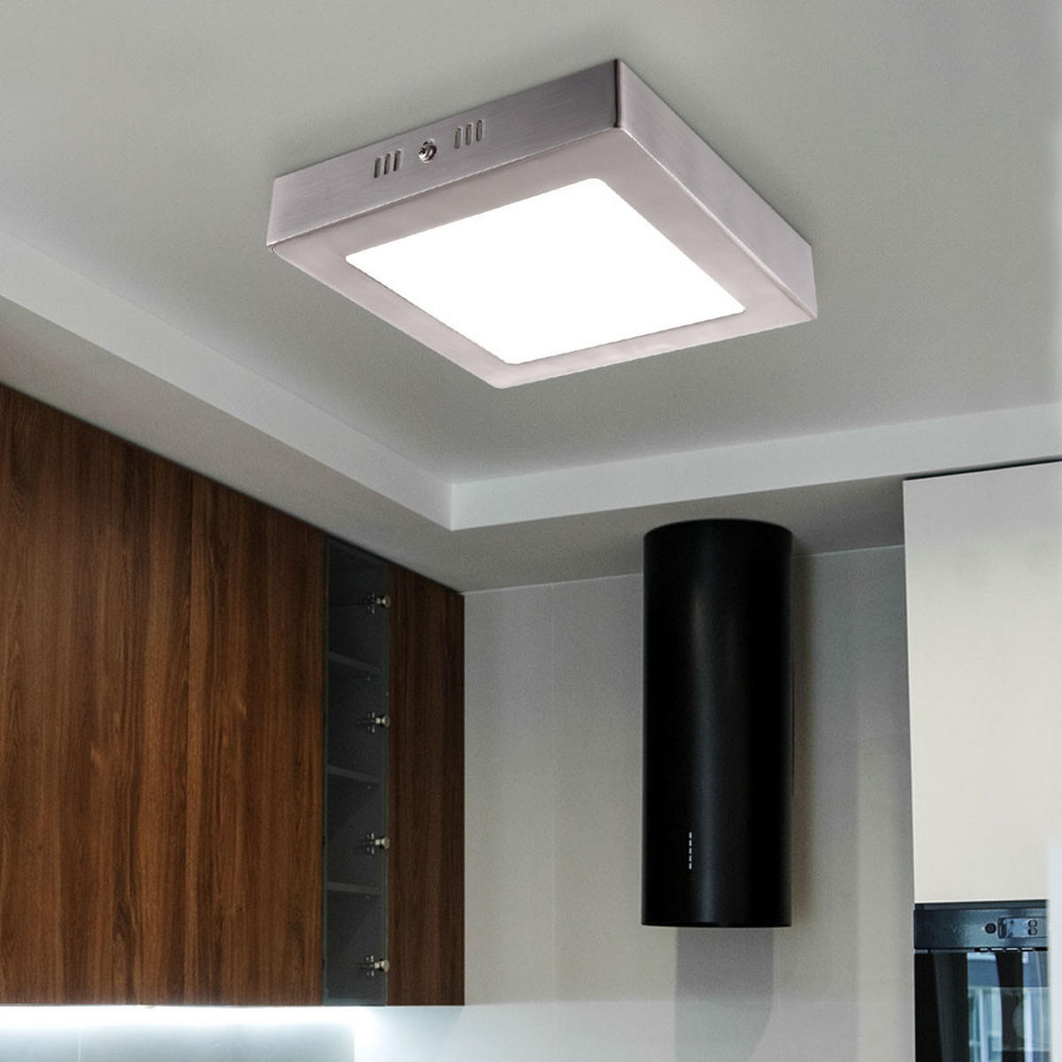 LED DECKENLEUCHTE Metall Silber 2er Set - Silberfarben, Glas (12/12/4cm) - Globo Lighting