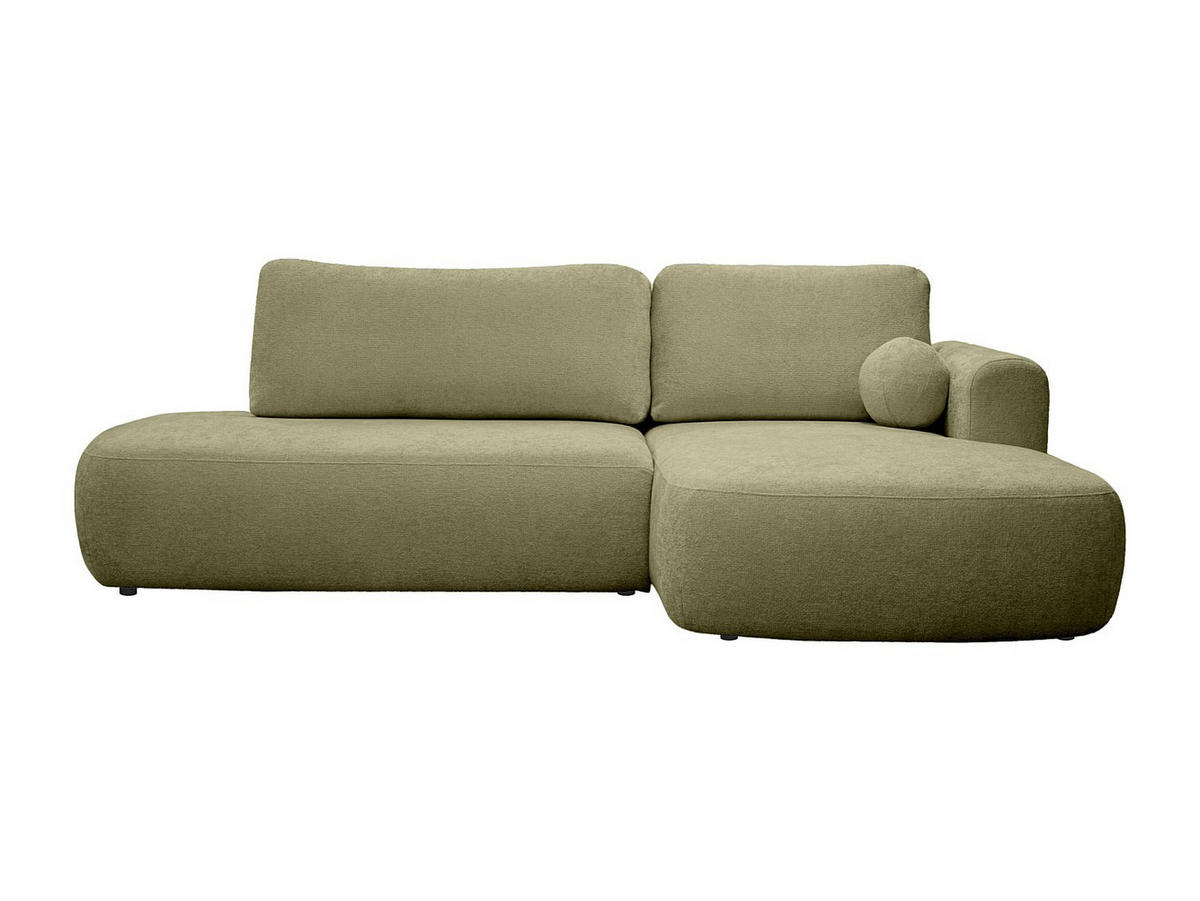 ECKSOFA mit Schlaffunktion - Ecke rechts - Chenille-Stoff - Khaki - BROCARO - Grün, Textil (170/288cm) - Vente-Unique