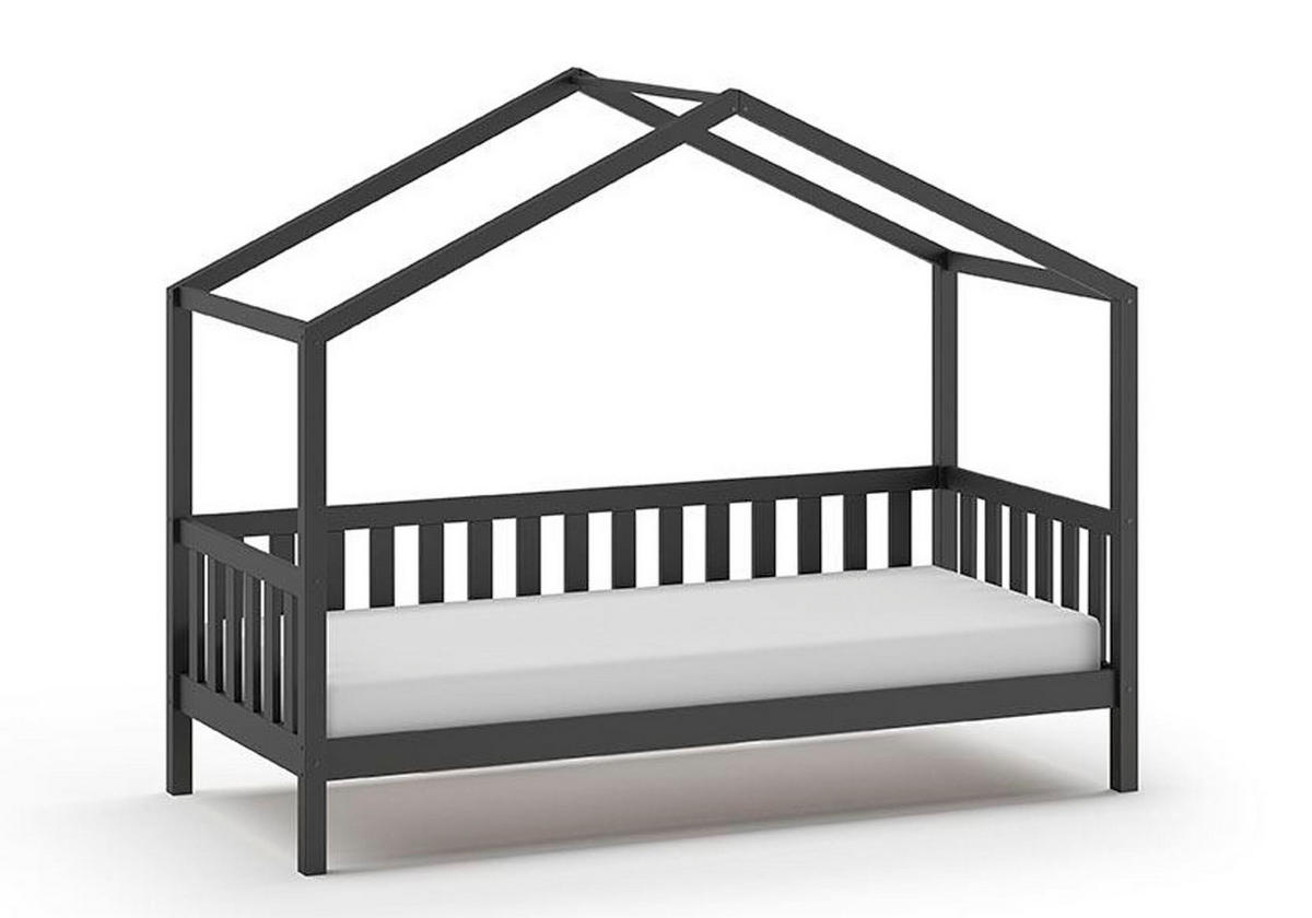 HAUSBETT Kapua 210x170x97 aus Massivholz in Anthrazit - Anthrazit, Holz (90/200cm) - 58aufmkessel