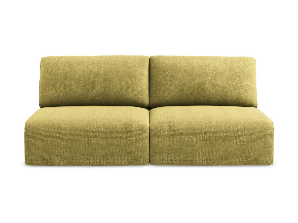 3-SITZER SOFA mit Schlaffunktion Chenille Stoff Grün - Limette/Schwarz, Kunststoff/Textil (216/79/102cm) - Makamii