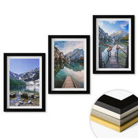WANDBILDER 3er-Set - 20x30 cm Schwarzer Rahmen - Berge, Seen, Holzstege - Schwarz, Kunststoff (20/30cm) - ArtPrintCave