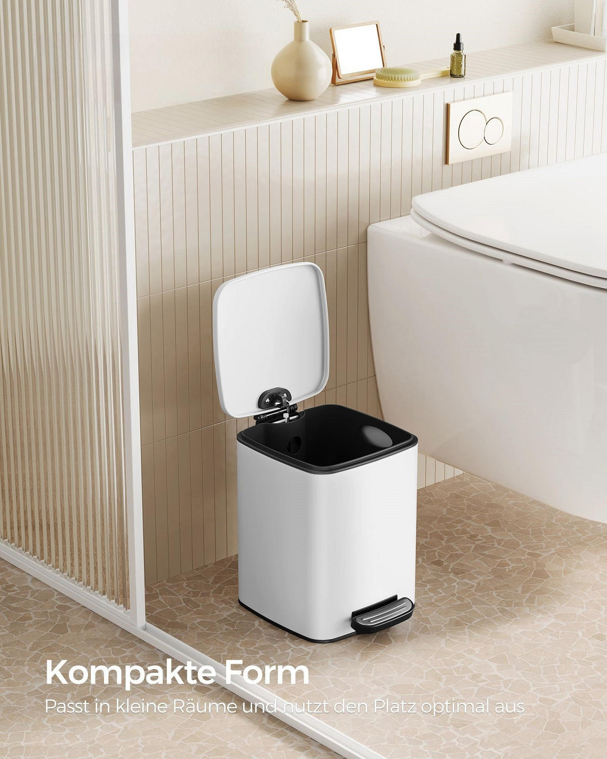 KOSMETIKEIMER KINSHASA - Weiß, Kunststoff (19.3/25.5/23.9cm) - Hansiro