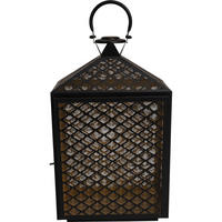 LATERNE Kira - Schwarz - 30/16/50 cm - Schwarz, Metall (16/50/30cm) - Lesli Living