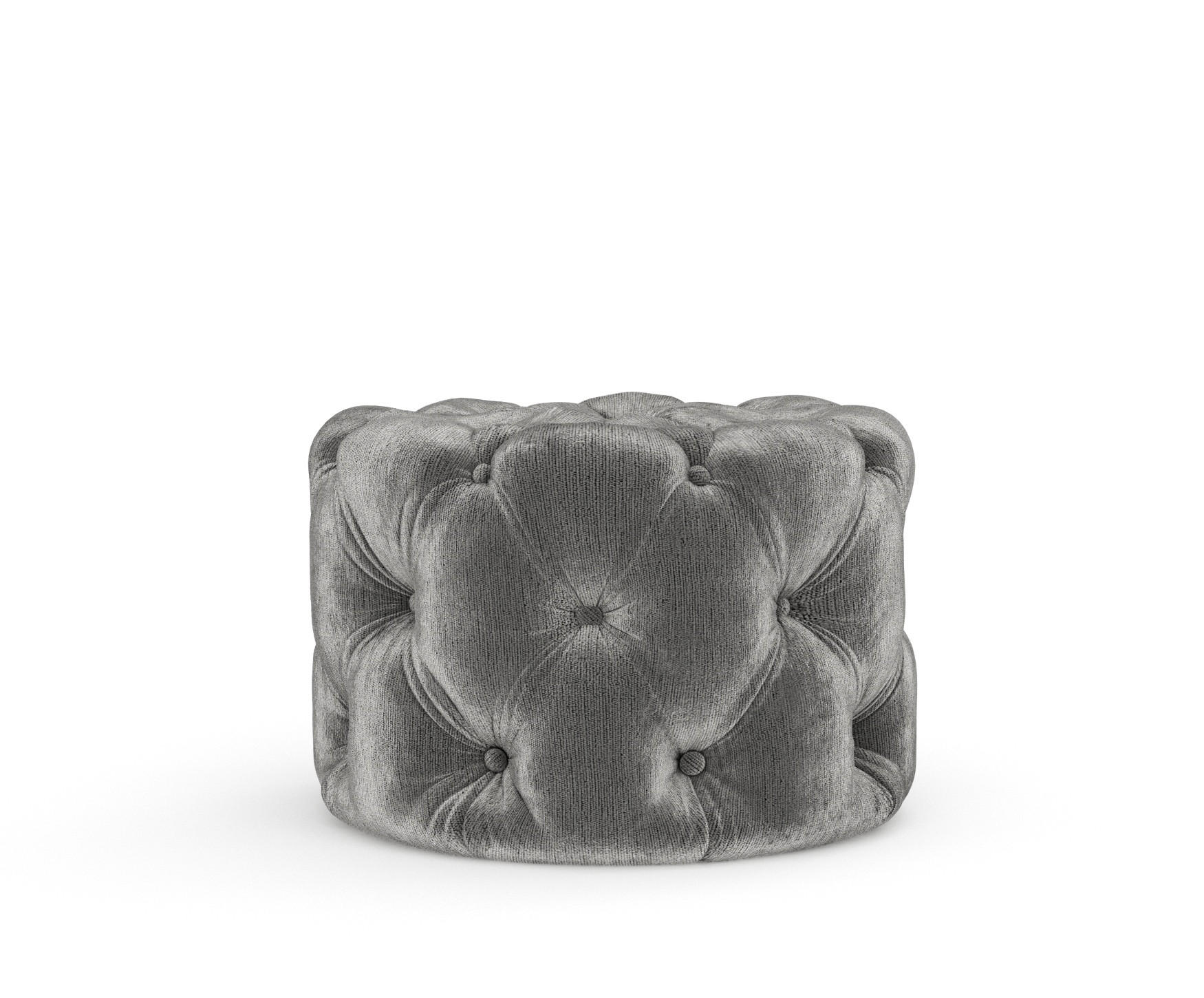 POUF Cosimo Grau Chenille - Schwarz/Grau, Holz/Holzwerkstoff (60/40/60cm) - Maison de Reve