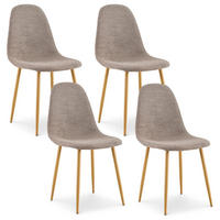 ESSZIMMERSTUHL PUNTA 4er-Set greige - Greige, Textil (45/86/53cm) - IDIMEX