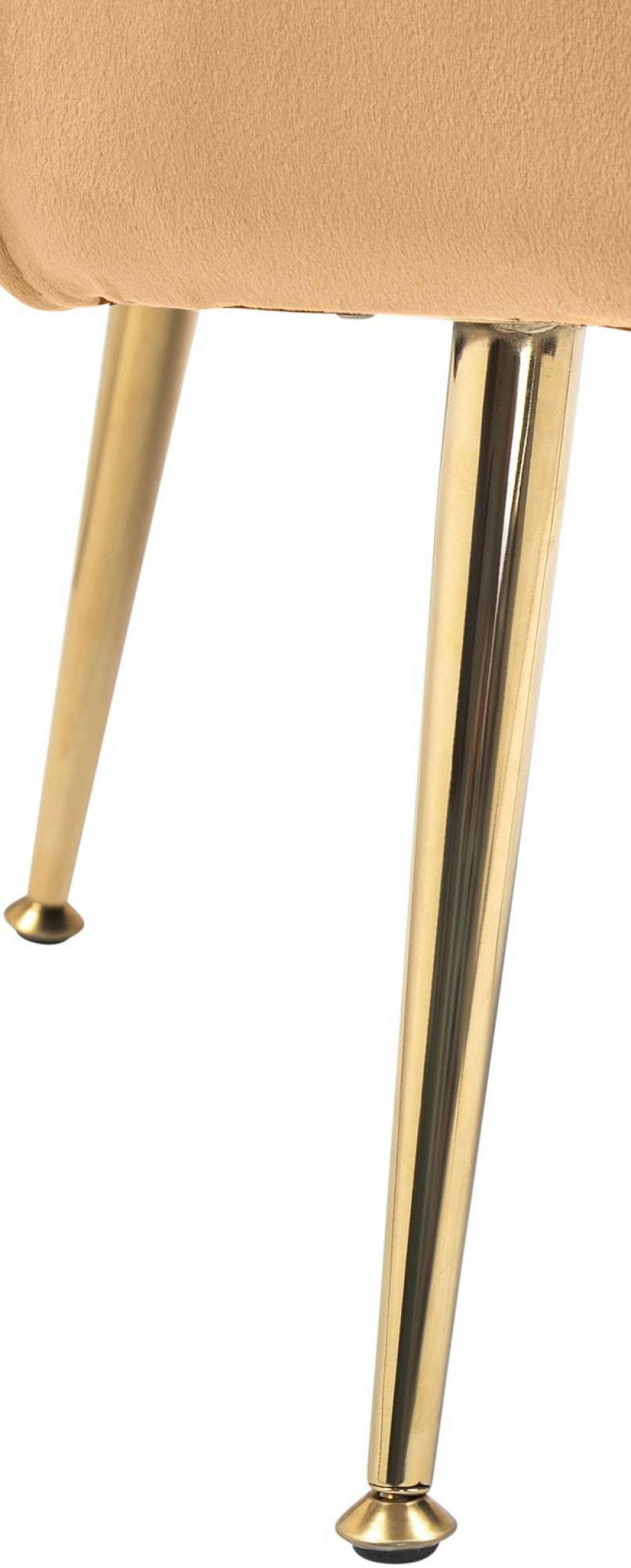 ARMLEHNENSTUHL Samt gelb - Gelb/Goldfarben, Textil/Metall (74/76/60cm) - CLP