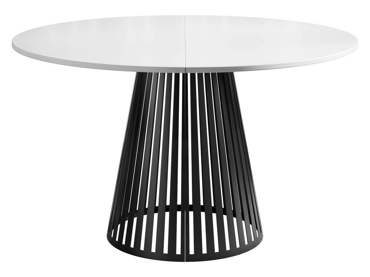 ESSTISCH ausziehbar Cone 120 - Schwarz/Weiß, Holzwerkstoff/Metall (120/120/76cm) - MIRJAN24