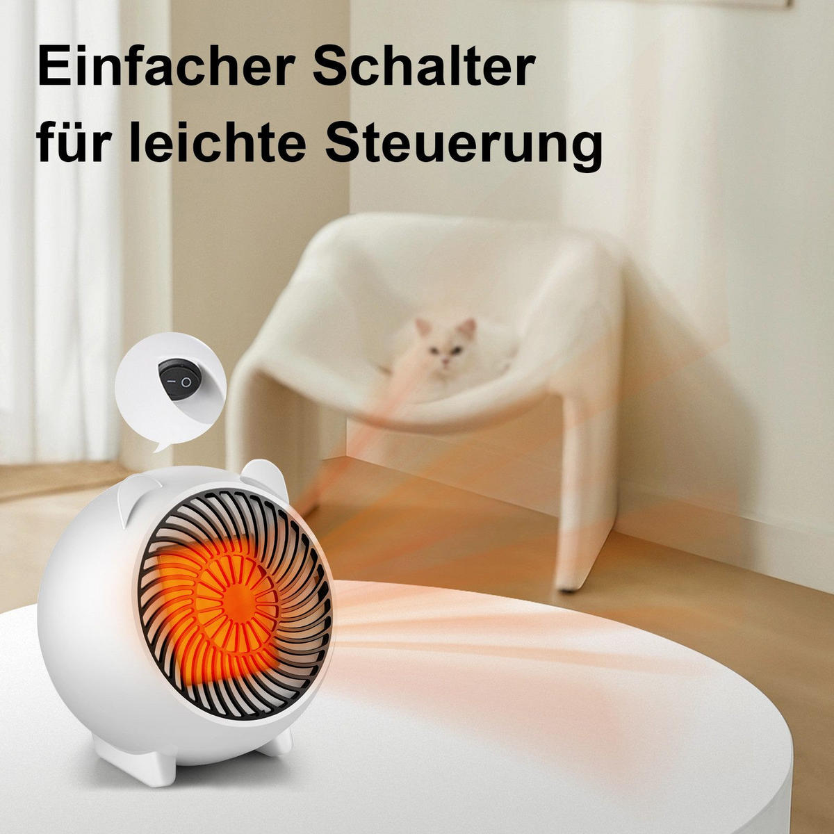 HEIZUNGSLÜFTER Hitzebringer - Weiß, Kunststoff (18/14/18cm) - Nettlife