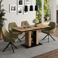 ESSTISCH Fenaro Goldkraft Eiche 120 x 80 cm - Honigeiche/Schwarz, Holzwerkstoff (80/120/76cm) - Vicco