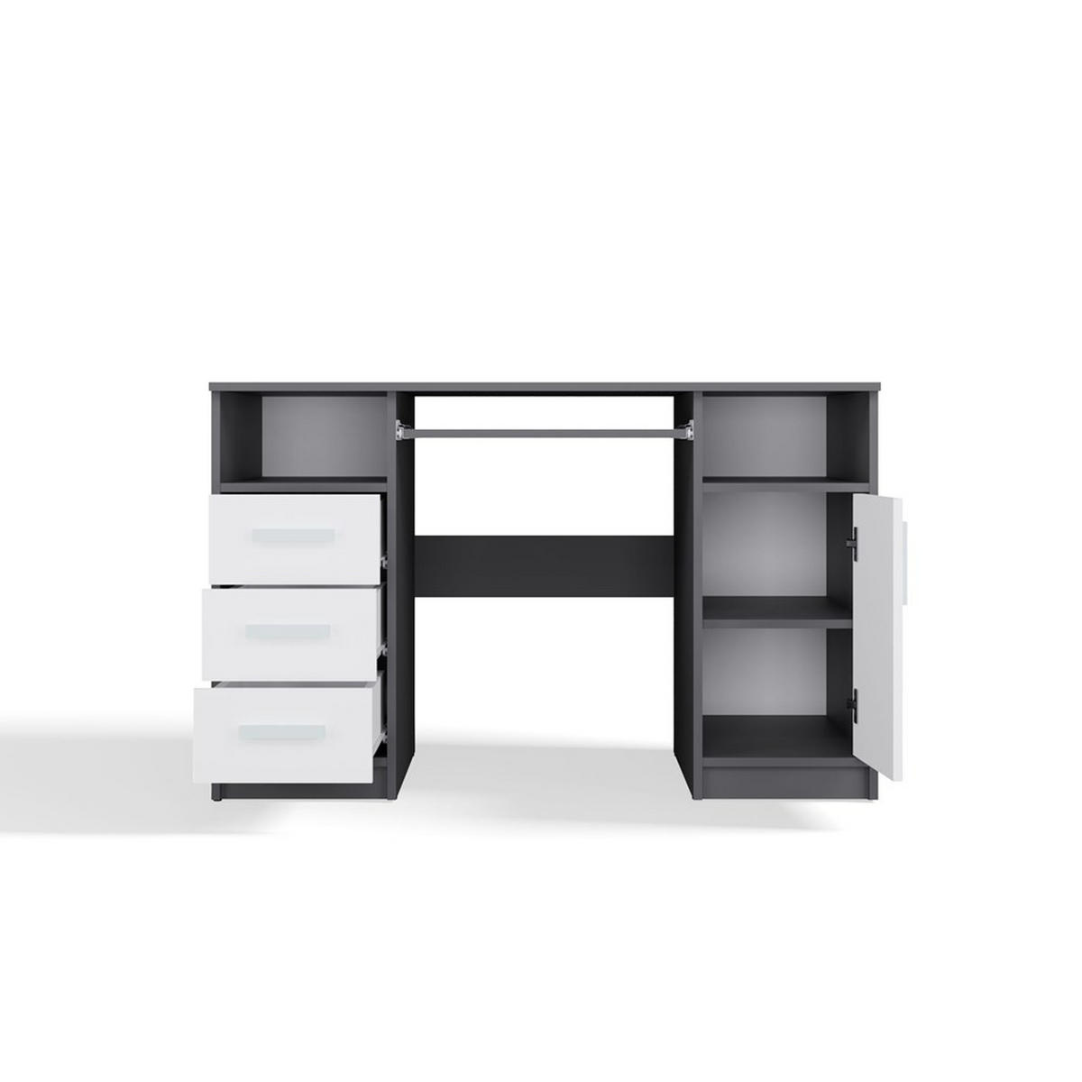 SCHREIBTISCH Anthrazit , Weiß 120/75/60 - Anthrazit/Weiß, Holzwerkstoff (60/120/75cm) - RAUMHIRSCH FURNITURE