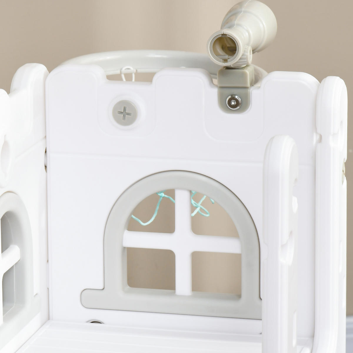 KINDERRUTSCHE 5 in 1 Kleinkinderrutsche mit Basketballkorb Teleskop Grau - Grau, Kunststoff (70/92/177cm) - AIYAPLAY