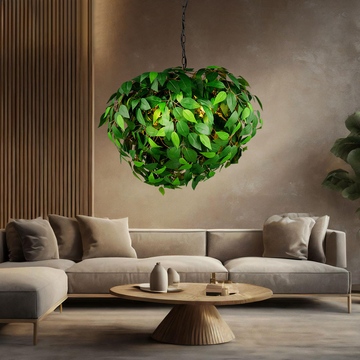 HÄNGELEUCHTE LEAVY Metall Grün - Grün, Metall (70/70/150cm)