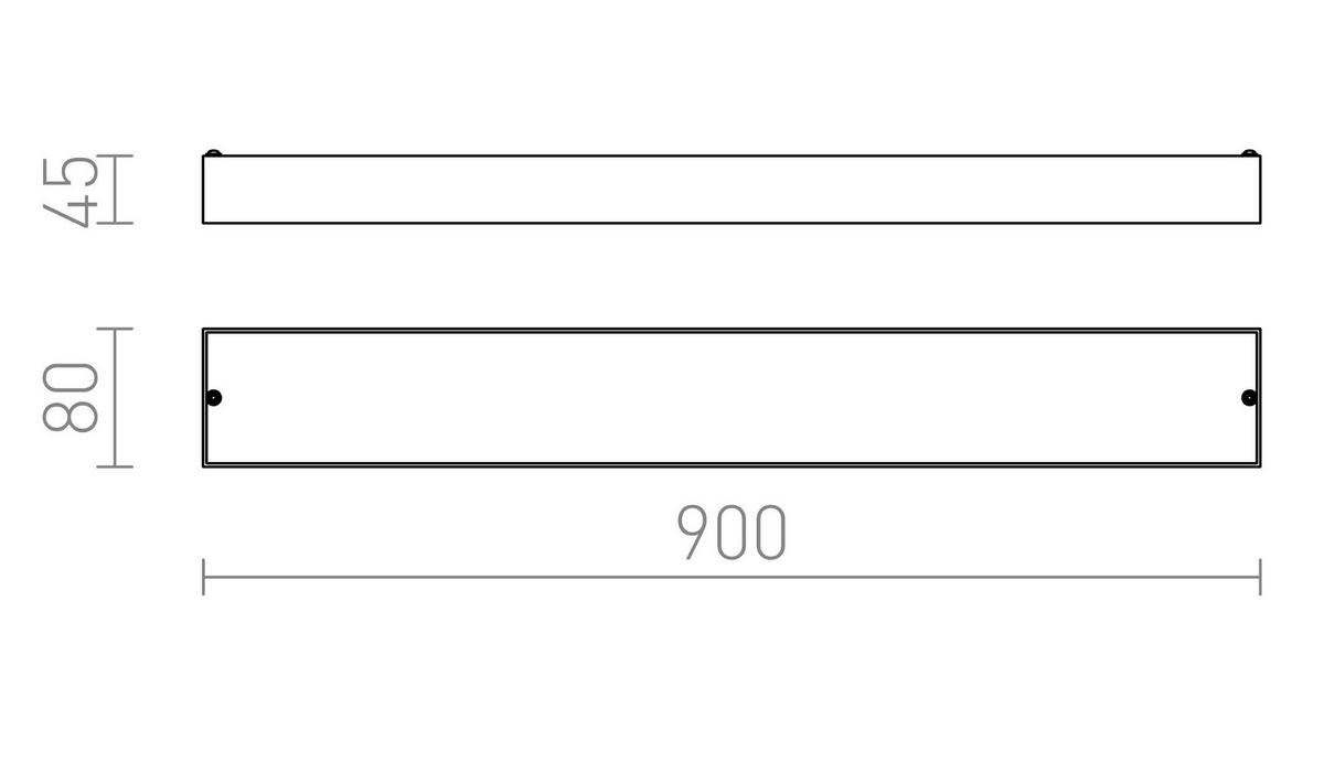 WANDLEUCHTE MARINA LED 90 Chrom 19 W IP44 - Chromfarben, Metall (8/45/90cm) - Rendl