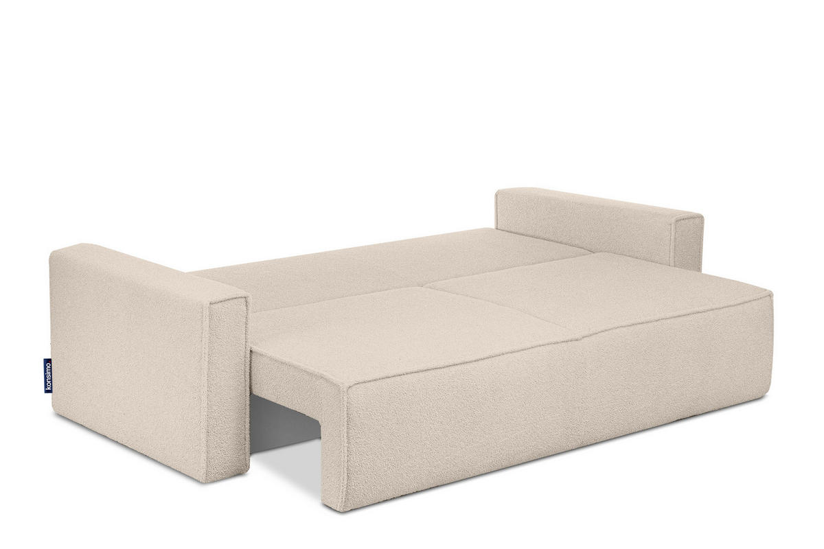 3-SITZER-SOFA NAPI II mit Schlaffunktion, elfenbein - Creme/Weiß, Textil (228/89/101cm) - KONSIMO®