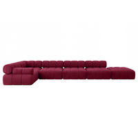 ECKSOFA modulares Sofa Felto-L3 - 475x190x70 cm Bordeauxrot Velours - Bordeaux, Holzwerkstoff/Textil (475/190cm) - ALTDECOR