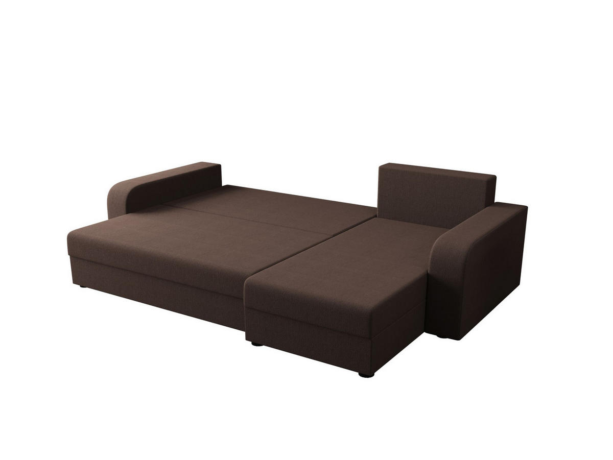 ECKSOFA HEWLET L BIS Cosmic 800 Rechts mit Schlaffunktion - Braun, Textil (240/140cm) - Bedante