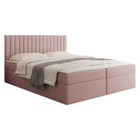 BOXBETT Tirulo - Hellrosa/Schwarz, Holzwerkstoff/Kunststoff (160/200cm) - MIRJAN24