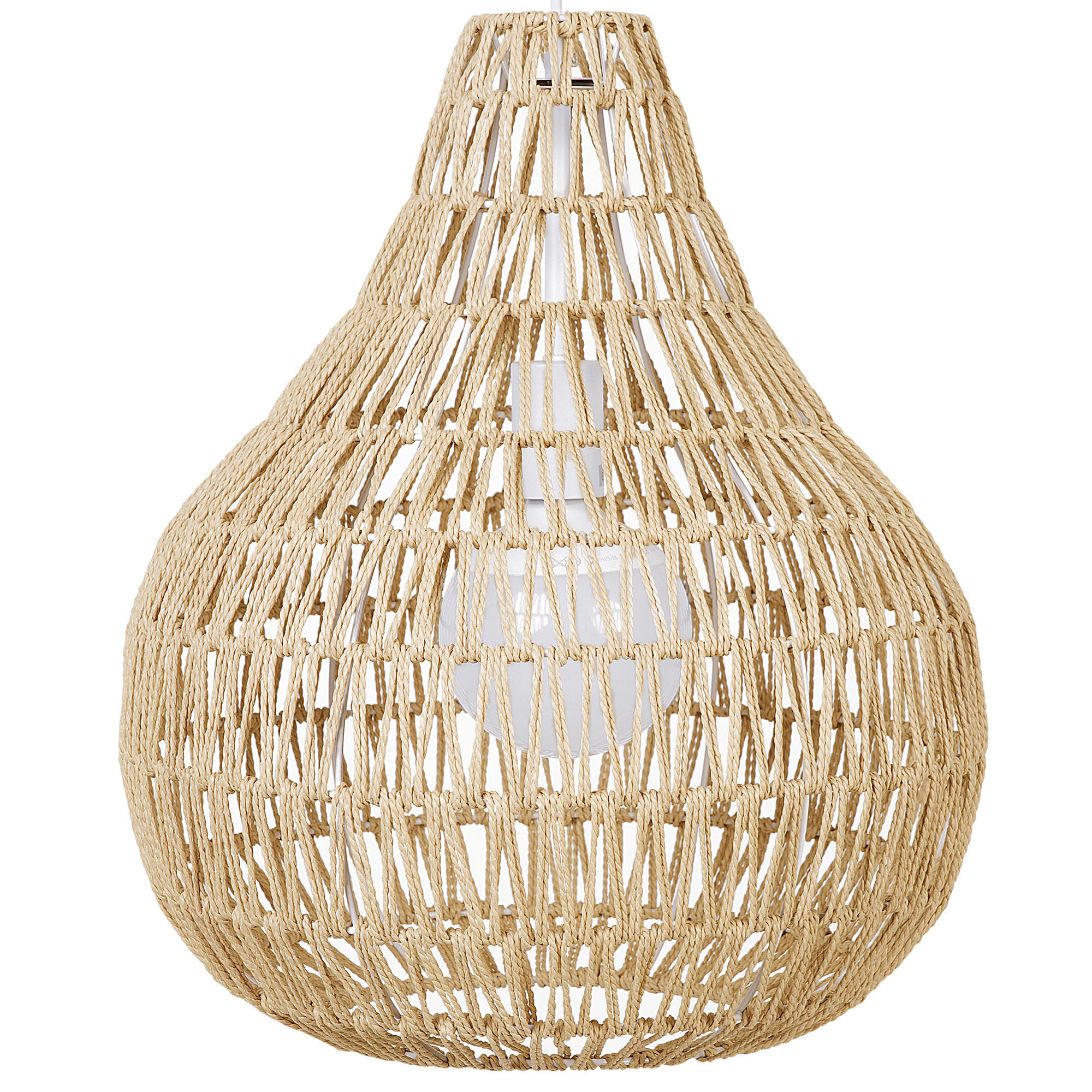 HÄNGELEUCHTE Molopo 40/40/167 cm - Beige, Papier (40/40/167cm) - Beliani